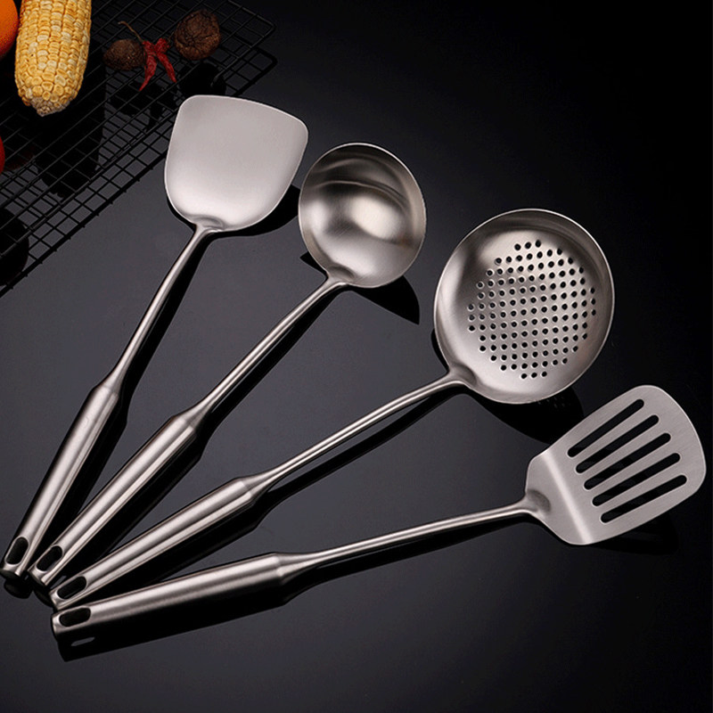 304不锈钢汤勺长柄火锅勺家用炒菜锅铲子盛粥勺子加厚加长大漏勺