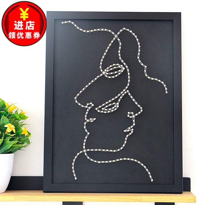 热销钉子毛线画diy材料包