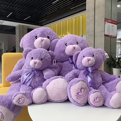 泰迪熊公仔紫色熊毛绒玩具大号图片