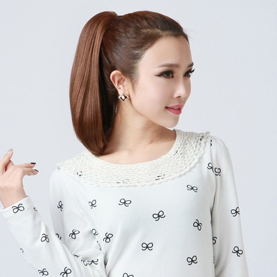 马尾假发女短中长直发内扣卷发假马尾爪夹式马o尾辫虎夹抓夹假发