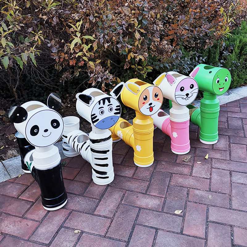 卡通动物造型pvc管装饰花盆户外庭院摆件景观公园幼儿园植物角已售