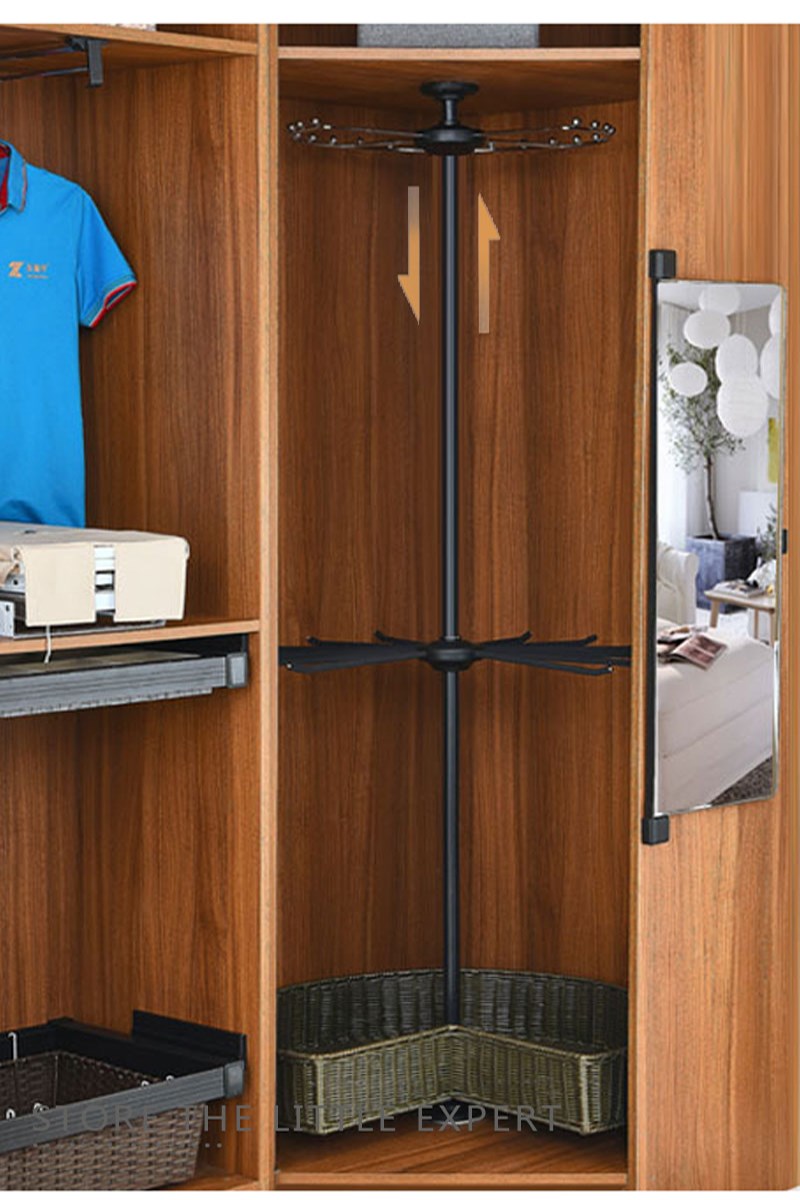 转角衣帽间挂衣架图片