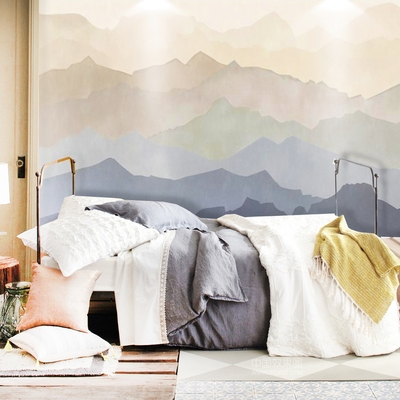 电视背景墙定制壁画抽象山图片