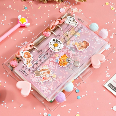 新品手账本流沙套装可爱大盒工具材料全套初学少女封面设计萌翻手