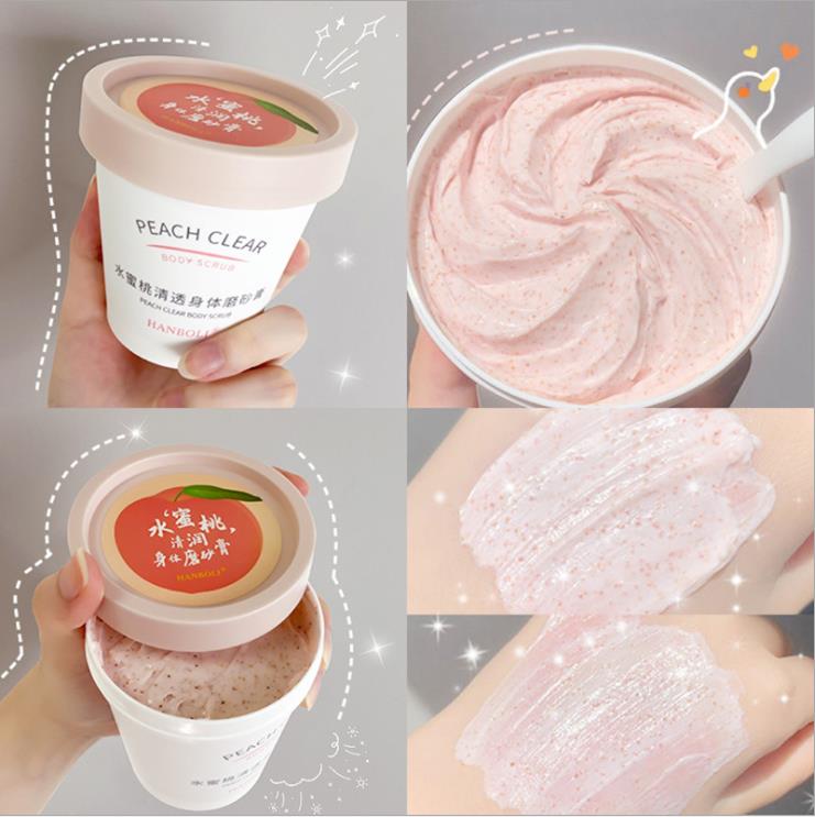 水蜜桃冰淇淋磨砂膏去角质面部鸡皮