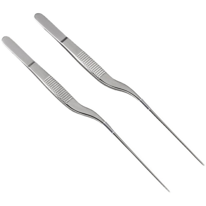 16cm手工精磨采耳镊子打磨采耳工具技师专业尖头弯镊掏耳朵夹耳屎