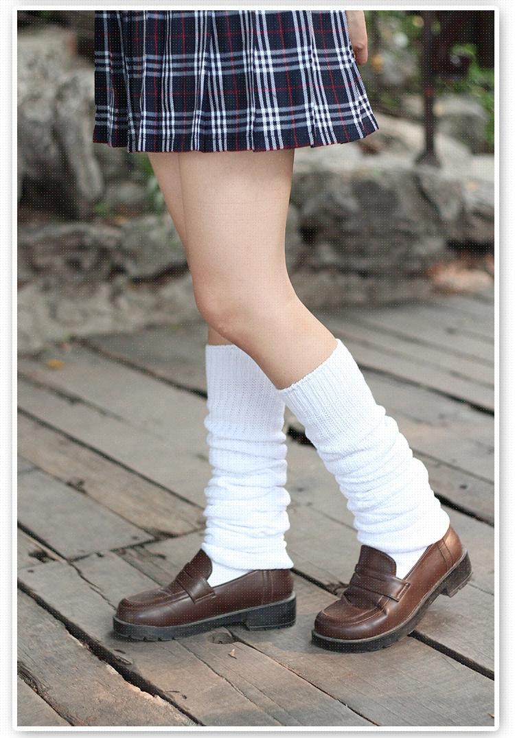日本本土堆堆袜jk袜子日系制服女长筒袜泡泡袜白色大象袜袜套jk