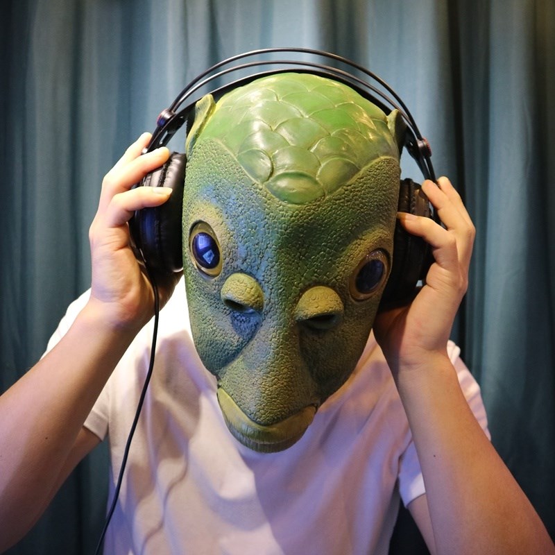 表演全脸绿鱼人头套兔头动漫面具鱼头直播人鱼怪鱼可爱cos结婚