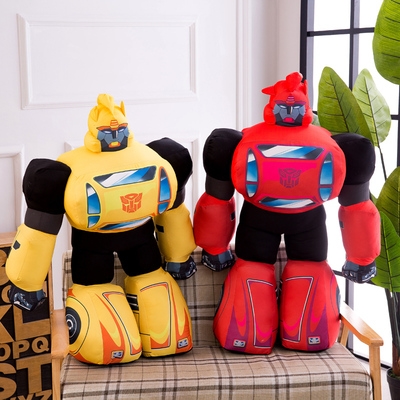 变形金刚玩具汽车人公仔擎天柱毛绒玩具大黄蜂布娃娃男孩生日礼.