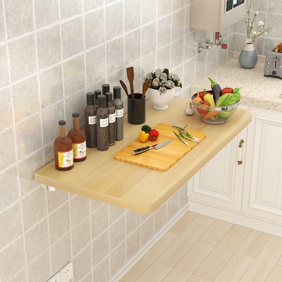 壁挂式折叠桌板连壁餐桌家用实木可挂墙上小桌子j厨房置物架靠墙