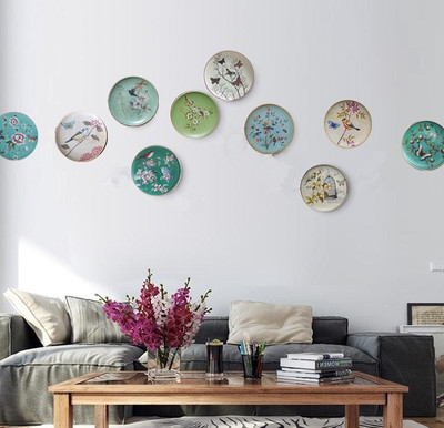 餐厅墙面装饰盘子美式图片