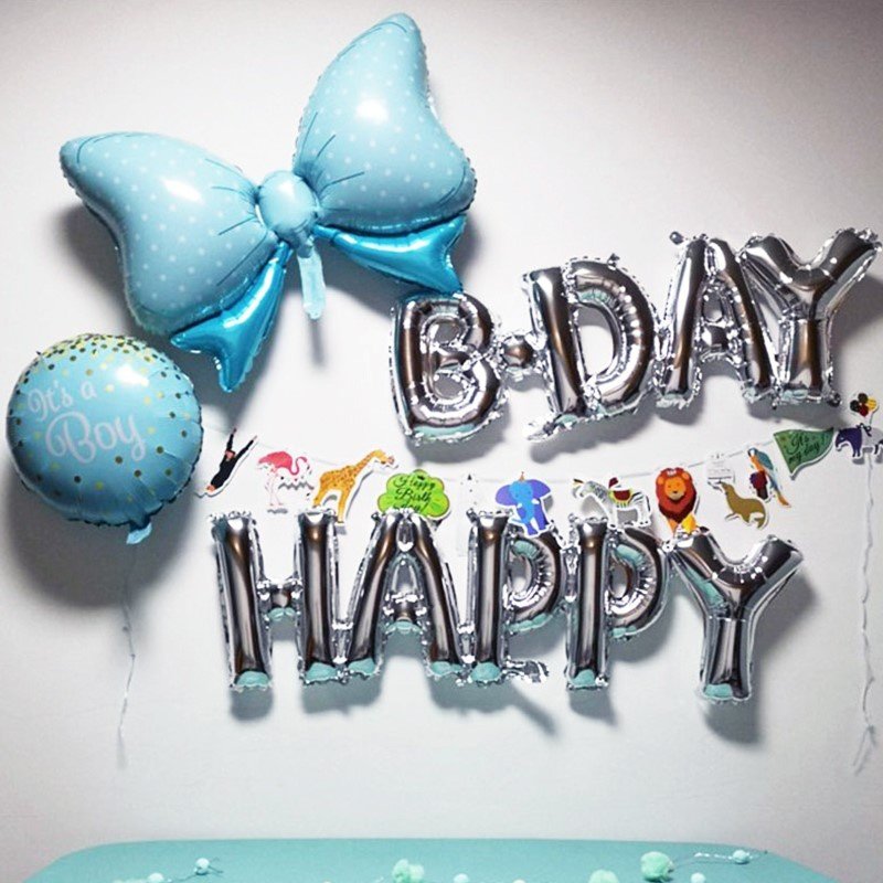 新品男女宝宝百日宴周岁生日布置生日快乐主题宝宝装饰背景墙装扮