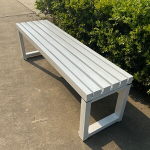 新品网红白色带靠背长凳全铁艺长条凳公园椅户外长椅庭院长条座椅