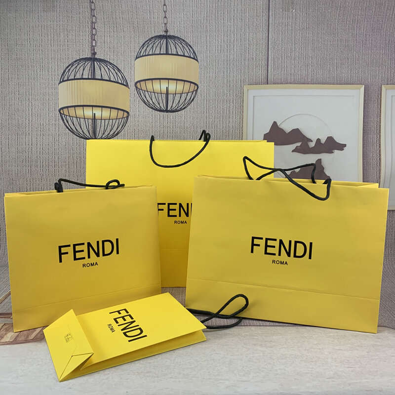 芬迪fendiw专柜纸袋新款包装衣服围巾皮带b盒包包防尘袋t恤礼品袋