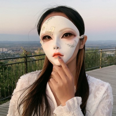 女生面具舞会图片