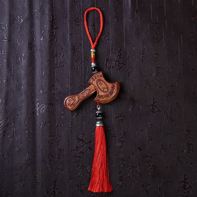 正宗肥城开光桃木斧子挂件汽车挂饰木雕工艺品镇宅之宝保平安精.