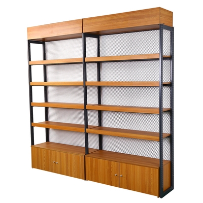 钢木结合货架子超市便利店货柜双面中岛宠物零食店多层结构展示架