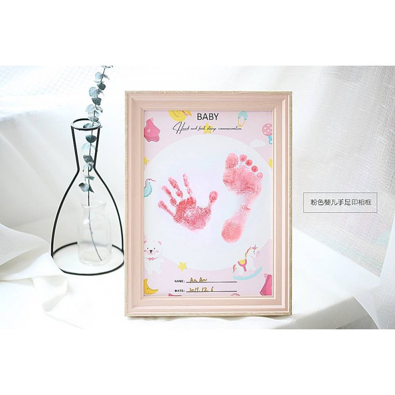 宝宝手足印泥新生儿手脚印婴儿满月百天礼物周岁手印纪念相框