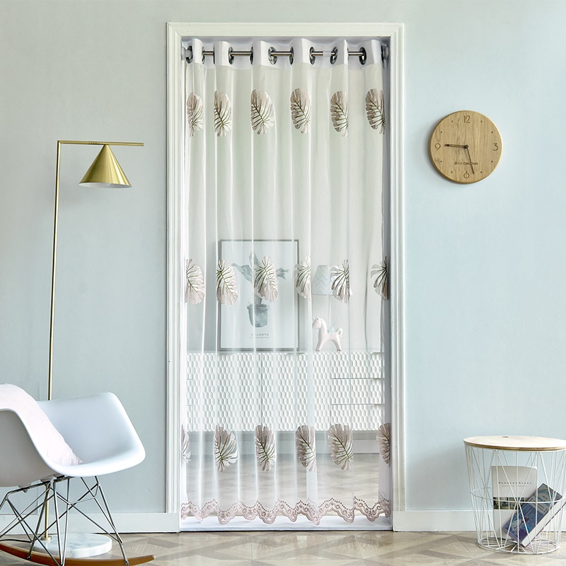 新品夏季防蚊虫门帘玄关入户隔断帘布艺阳台纱帘家用帘子免打孔伸