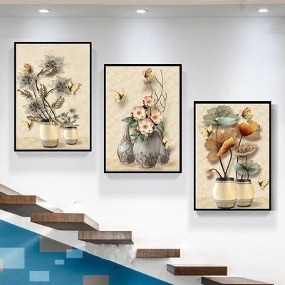 相框装饰画现代简约楼道挂画楼梯口楼梯间三联画客厅过道墙面壁画