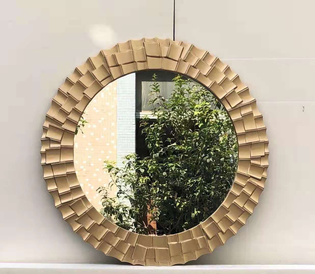 新品欧式背景墙装饰镜餐边壁挂玄关太阳镜创意艺术餐厅镜子轻奢化