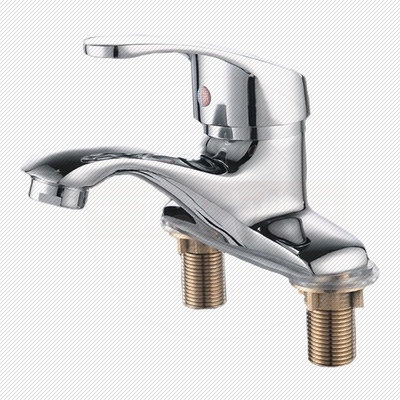 铜材质面盆水龙头双把双孔双开关冷热水洗手盆厨房水槽龙双控包