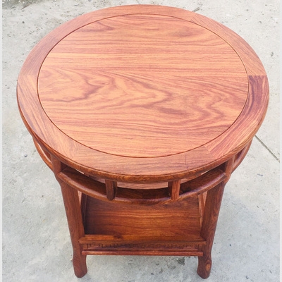 红木简约小茶几茶桌圆形客厅中式实木圆几桌花梨木小户型茶台桌子