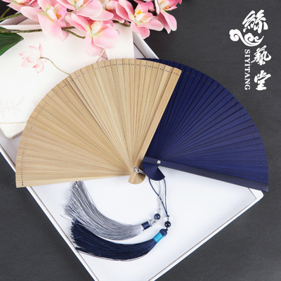 扇子女士素小号.竹古风折扇小巧国风男中红全日式手工面黑色舞蹈