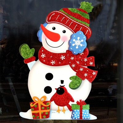 圣诞节装饰品玻璃窗贴贴画贴纸圣诞j节圣诞老人装饰品门挂墙贴