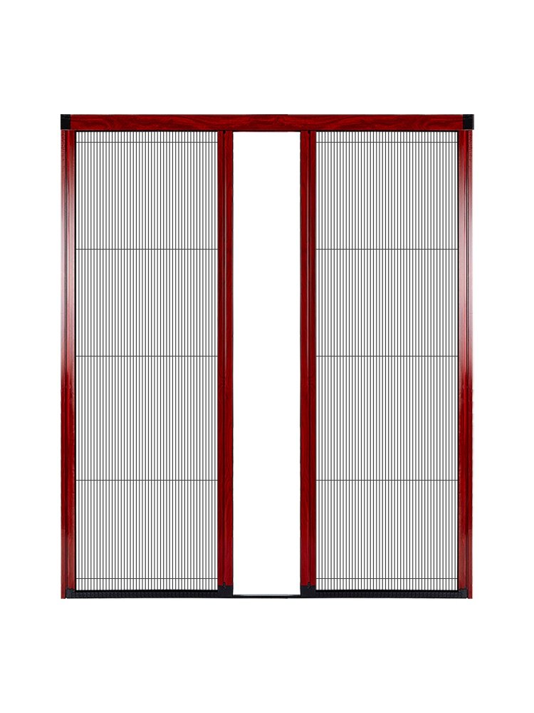 防折叠门帘自装隐形推门伸缩无轨拉纱式边框铝合金定制门蚊纱窗