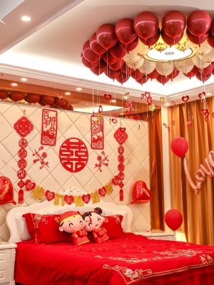 布置房男方套装新房婚庆场景装扮结婚气球装饰卧室婚礼创意浪漫婚