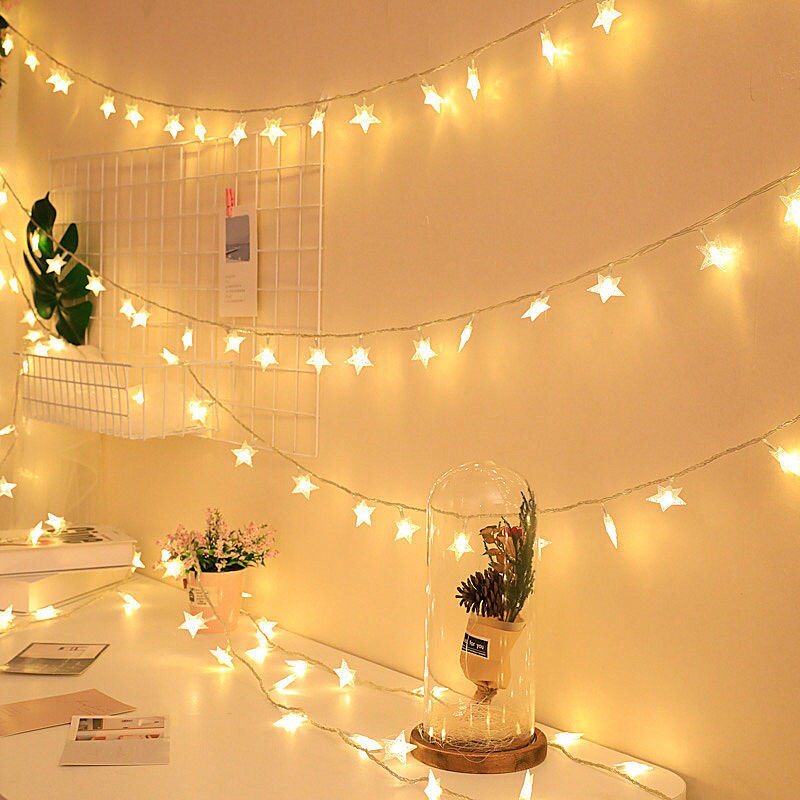 新品led星星灯彩灯串灯ins灯泡卧室网红灯氛围灯装饰灯房间宿舍小