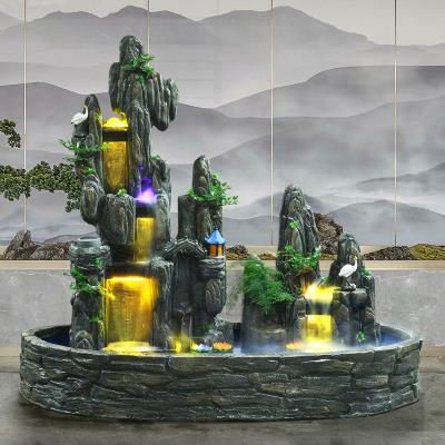 假山大型流水喷泉瀑布造景户外别墅庭院花园大厅落地摆件