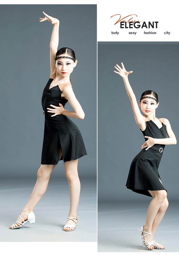 夏季新款拉丁服装儿童女孩练功服女童舞蹈服拉丁裙连衣裙表演出