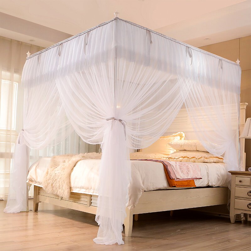 新品2021年新款宫廷落地蚊帐18m床三开门公主风加密加厚15m2米