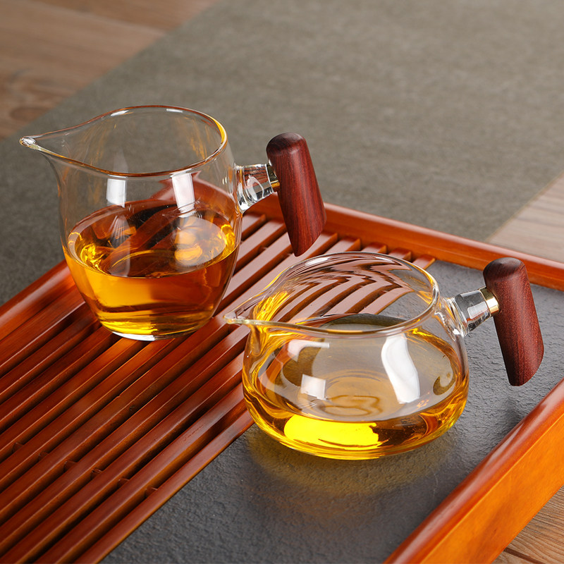 玻璃公道茶漏一体套装加厚公杯耐热带滤网分茶器功夫茶具配件高档