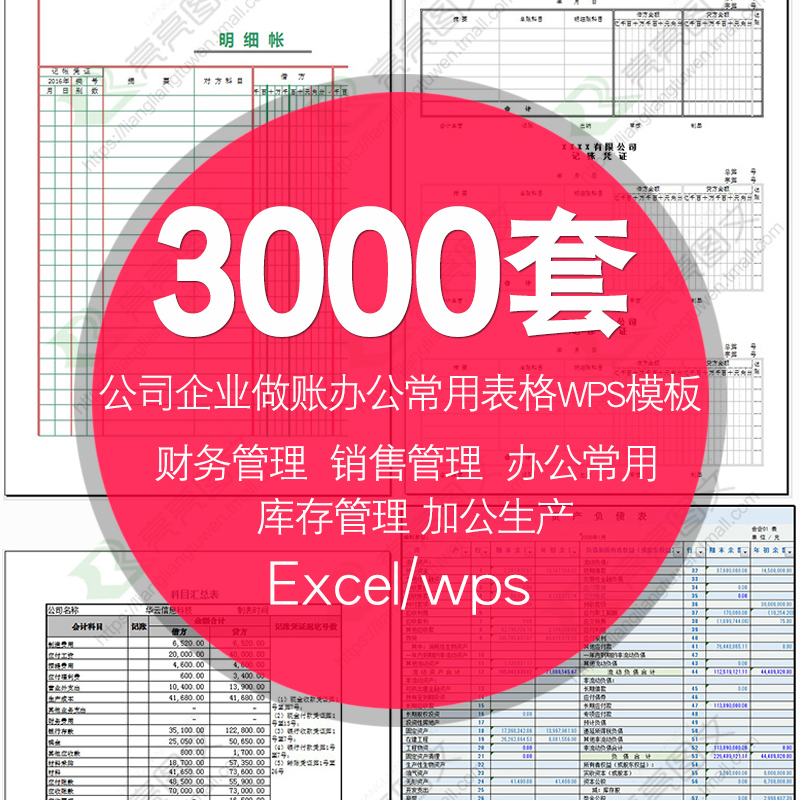 财务表格excel公司企业电子报表办公会计人力库存生产销售wps模板