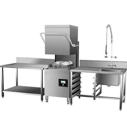 浩威莱斯揭盖式洗碗机商用饭店食堂全自动小型餐厅用刷碗碟洗杯机