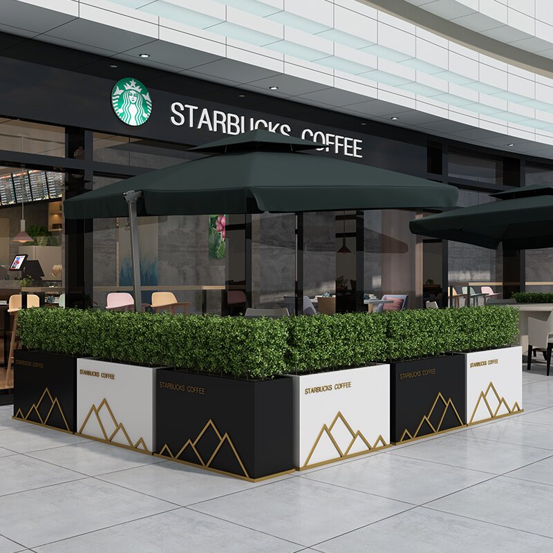 新品户外铁艺种植花箱组合售楼部商业街广场隔断花槽庭院创意定制