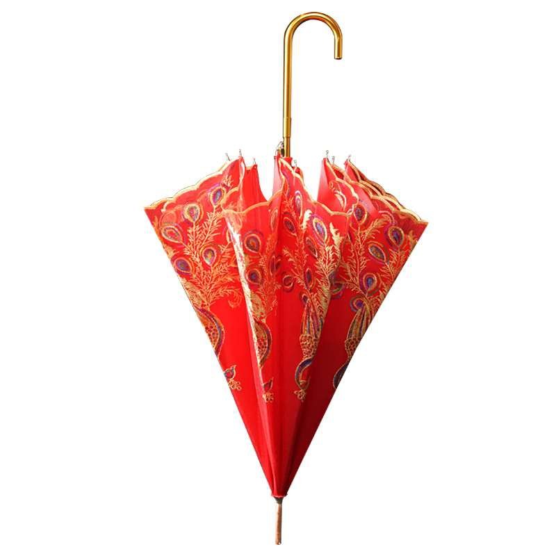 伞婚雨伞婚礼陪嫁伞大红伞伞中式复古伞用结婚出嫁红新娘红色婚