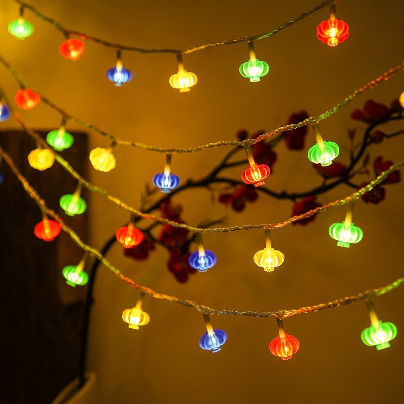 新年装饰牛年春节h闪灯过年室外不插电家用led室内彩灯灯笼户外