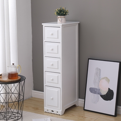 实木夹缝收纳柜抽屉式超窄边柜小户型迷你沙发储物25cm卧室五斗柜