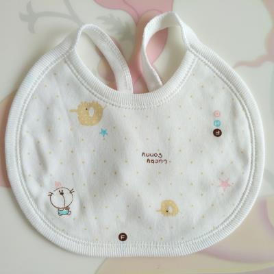 婴儿口水巾宝宝小围嘴纯棉系带新生儿童口水兜圆形围兜x春夏季薄