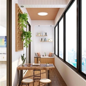 生态木墙板阳台吊顶户外防腐木木条墙裙桑拿板材护墙板防水.