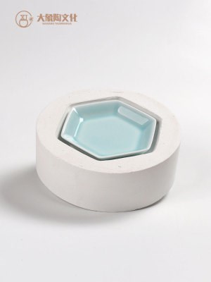 六角盘陶瓷陶艺石膏注浆印坯手压模具定制餐具碟子托盘diy模型