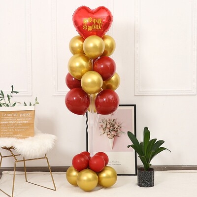 幼儿园桌店铺主题桌面摆立柱中秋国庆节商场飘气氛装饰气球教室件