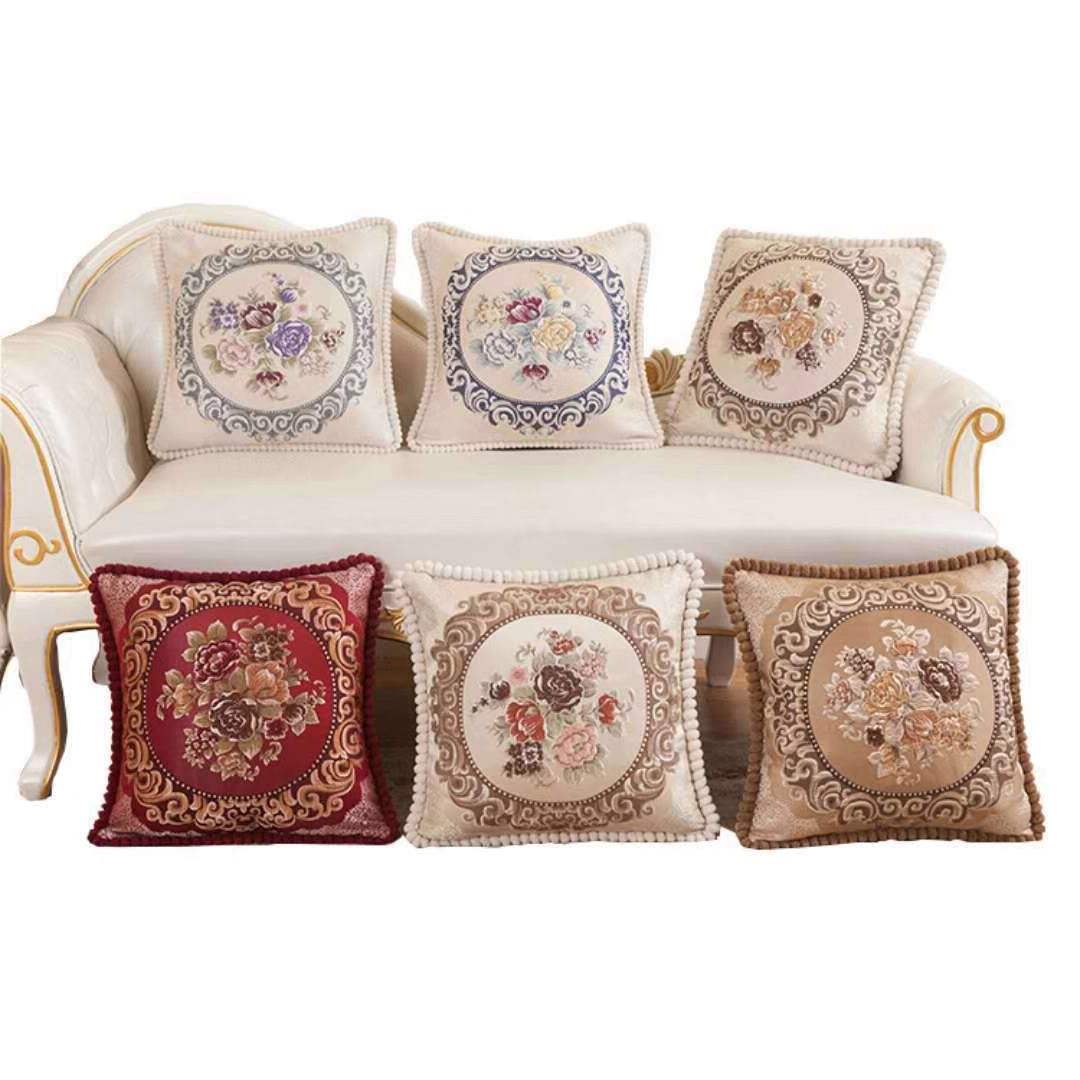 奢华高档多靠腰汽车抱枕沙发靠垫靠垫客厅金丝绒浮雕款欧式
