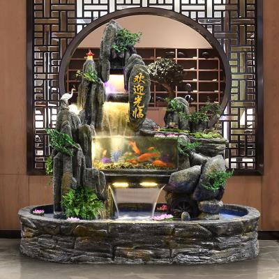 大型假山流水喷泉瀑布庭院户外图片