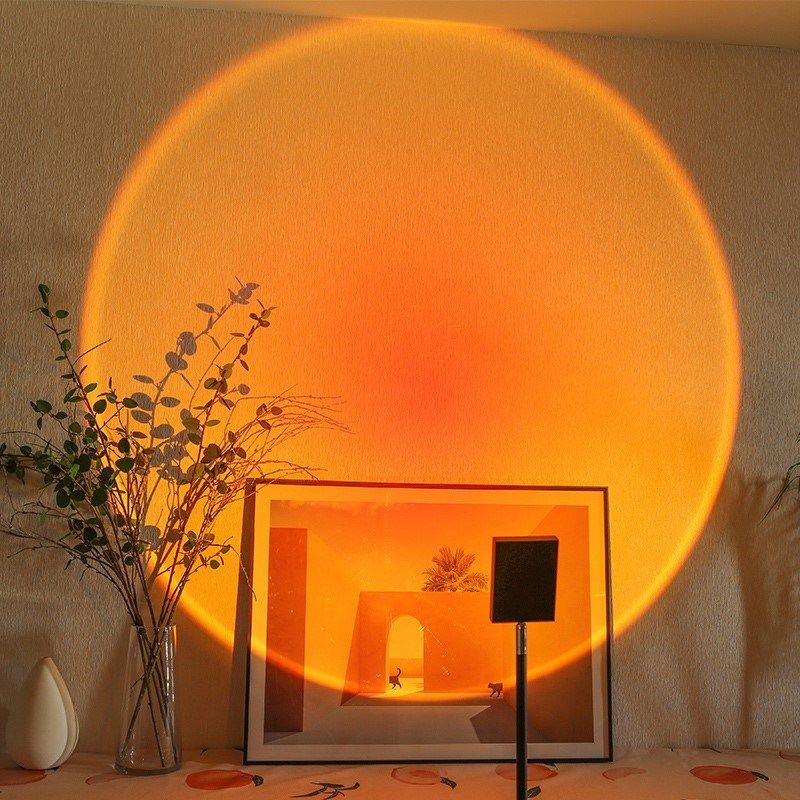 灯日灯卧拍网落落投感灯阳你情光调夕红室变不灯围氛u色影迷照