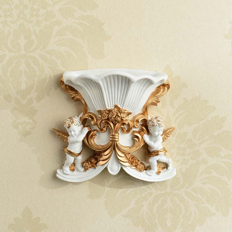 新品欧式天使壁挂墙挂花篮墙饰花盆客厅电视背景墙上装饰田园饰品